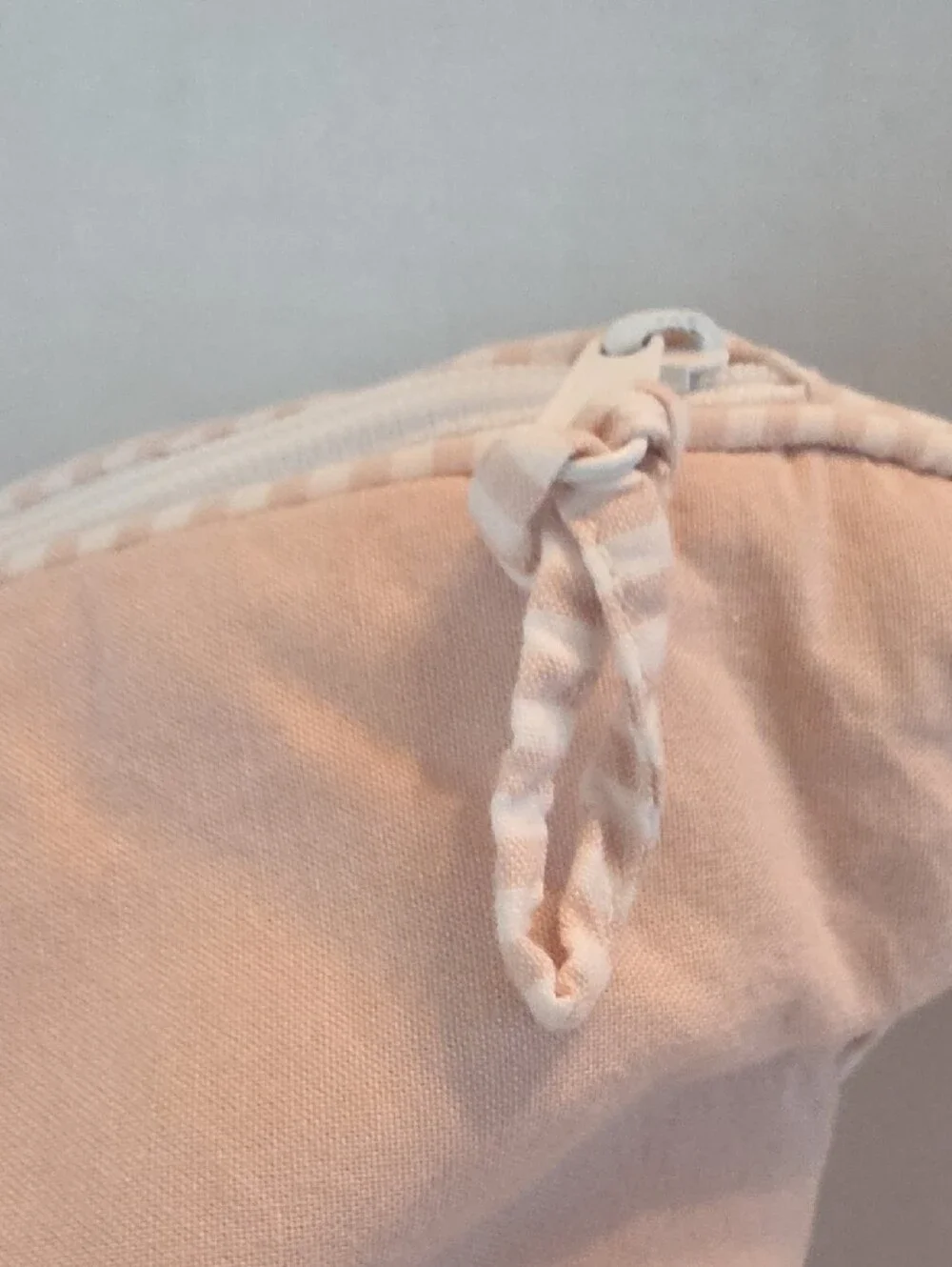 Pottery Barn Pale Pink White Stripes Front Quilted Cotton King Pillow Shams